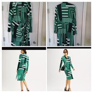 Women's Nine West Midi Faux Wrap Dress Knit Crepe Pull On XL